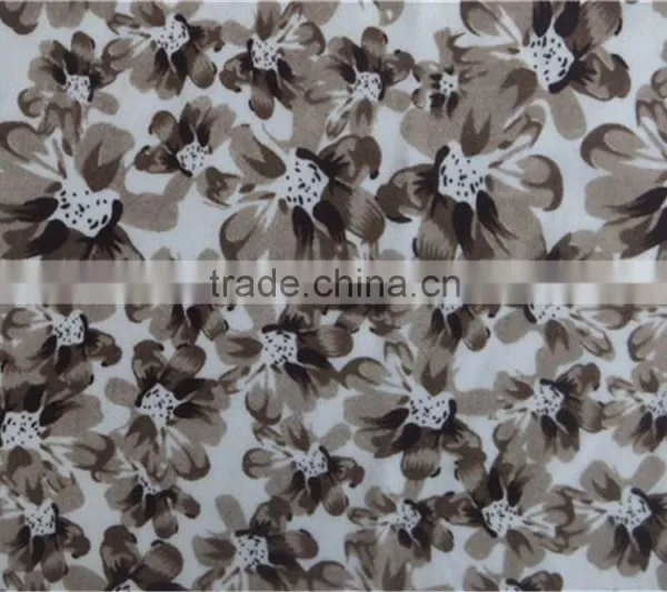 Beige Floral Printed Pure Wool Scarf With Fringe photo-2
