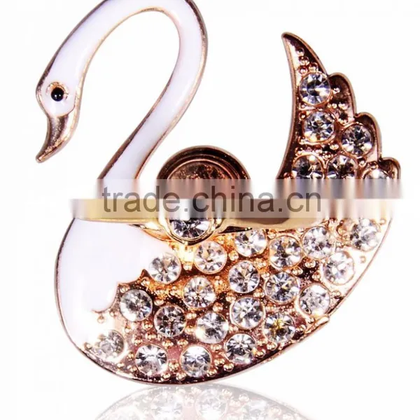 Samco Luxury Crystal Swan Universal 360 Degrees Ring Grip/Stand Holder for Any IPhone, Galaxy and Smartphones/Tablet Device photo-2
