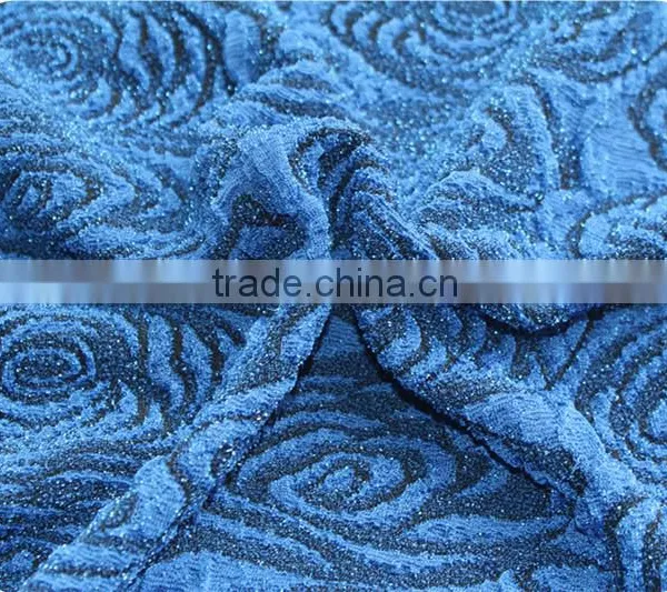 Silver Polyester Knitted Jacquard Fabric for Ladies Dress photo-4
