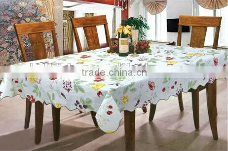 Beautiful Flower Printed Square Vinyl Table Cloth photo-3