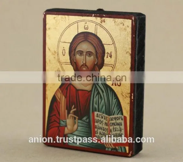 Greek & Russian Orthodox Small Wooden Icon. Christ Pantocrator photo-6