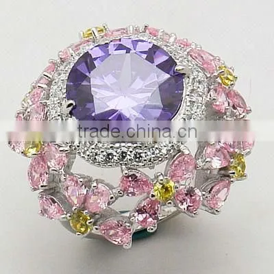 Multi Color CZ Cocktail Ring Sets photo-2