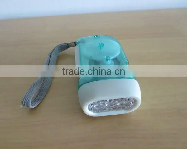 promotional gifts dynamo hand pressing flashlight with 5 LEDs