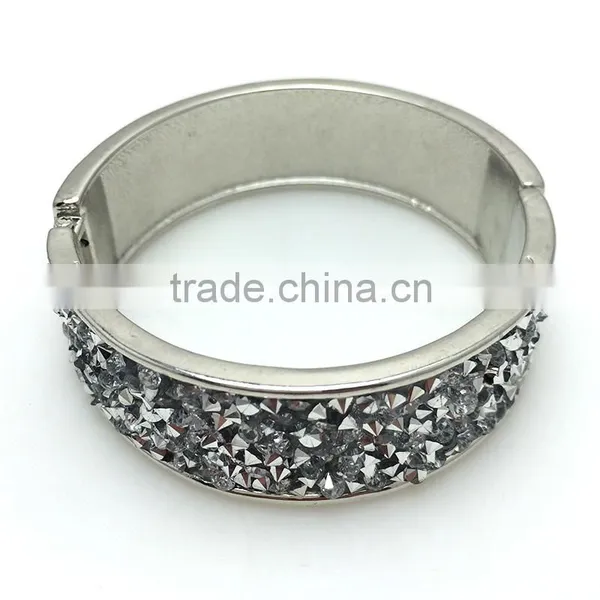 Fashion Elegant Shiny Crystal Beads Bead Bangle/ Girls Crystal Alloy Bangles photo-2
