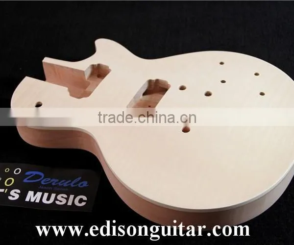 DIY Electric Guitar Kits With Hardware Solid Mahagany Body Tiger Maple Top MX-002 photo-4