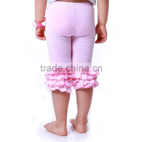 2016 Kaiya Light Pink Leggings Cotton Tight Icing Ruffle Pants photo-4