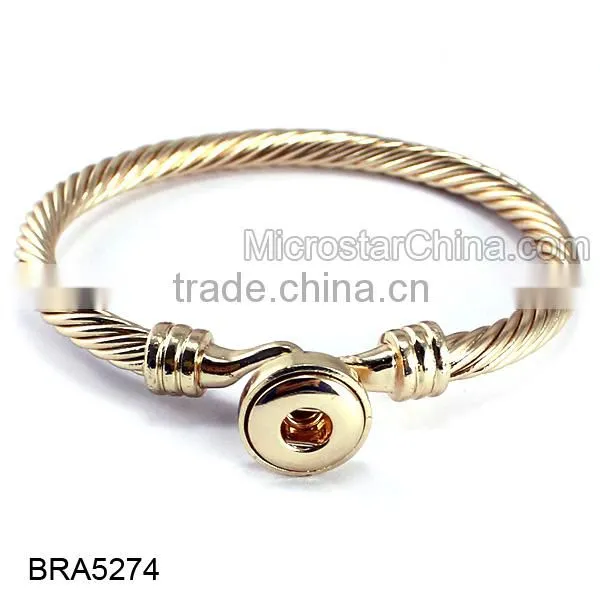 Rose Gold Snap Button Jewelry Cuff Bangles Bracelets photo-2