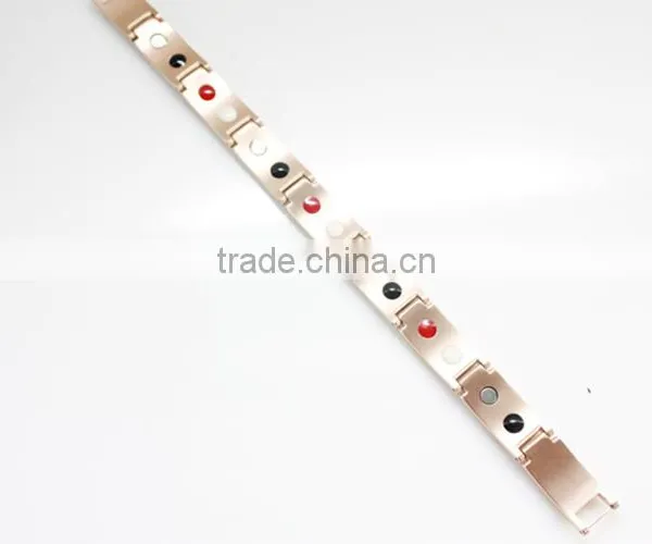 Gold Silver Plating Stainless Steel Health Bio Magnetic Bracelet 4 in 1 Bio Energy Bracelet photo-4