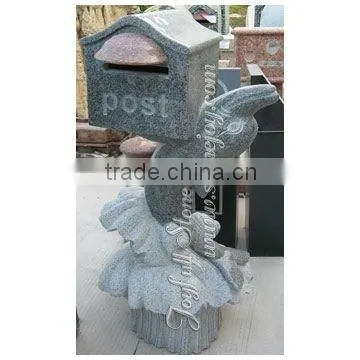 Garden Stone Postbox With Dolphin Sculpture