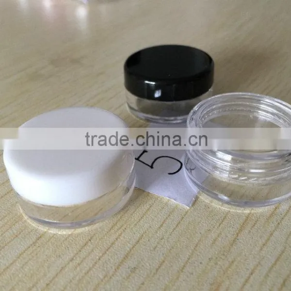 High Quality, Empty, Clear, 5 Gram Plastic Pot Jars, Cosmetic Containers, With Lids