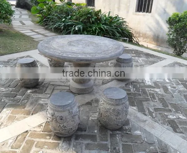 Hot Sale Black and Yellow Granite Stone Bench photo-2