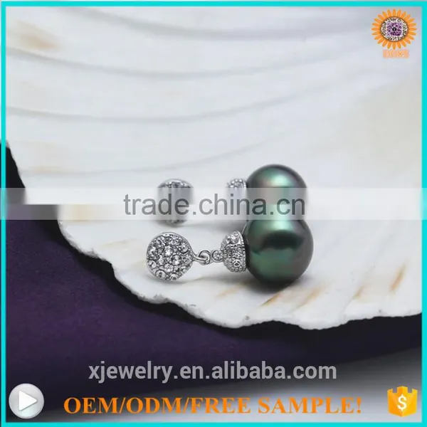 925 Silver cz Authentic South Sea Shell Pearl Earrings photo-6