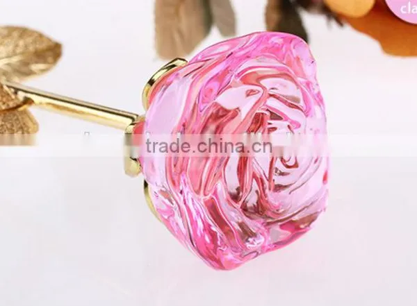 Natural Crystal Flower Golden Rose Flowers photo-3