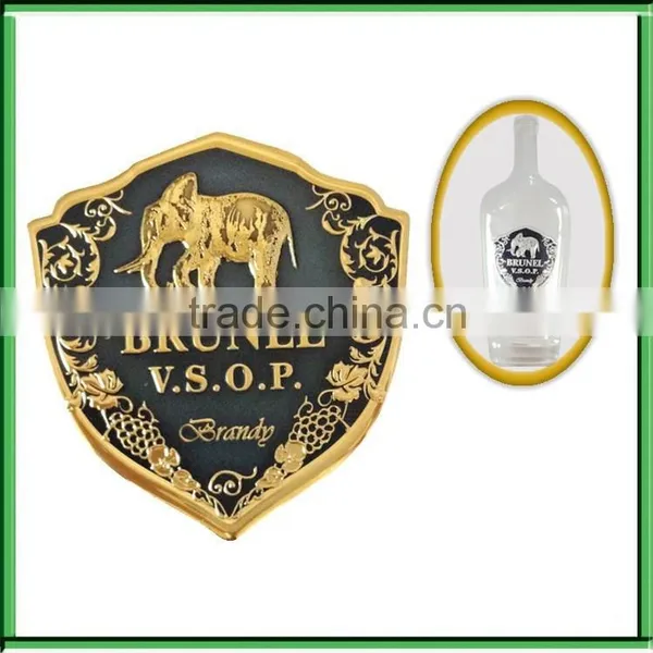 Gold Embossed Label Sticker, Metal Wine Sticker Label photo-4