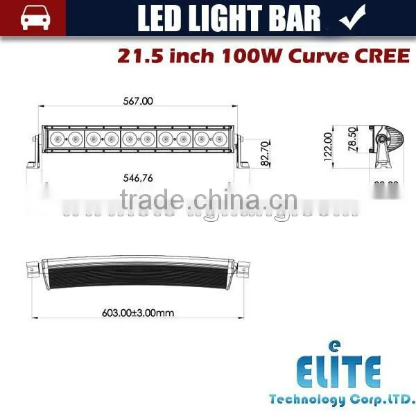 21.5 Inch 100w Curved Led Light Bar Off Road IP68, CE, RoHS photo-5