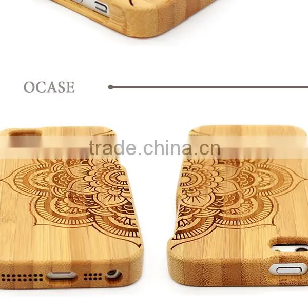 New Hot Sale! Buy Wood PC Mobile Case for Iphone 5 Wood Case With Laser Engraving Mandala Pattern photo-4