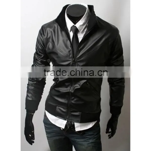 OXFORD HIGHWAY LEATHER MOTORCYCLE JACKET,Mens Sleeve Striped Semi Moto Leather Jacket,Strips Red Motorcycle Leather Jacket photo-6