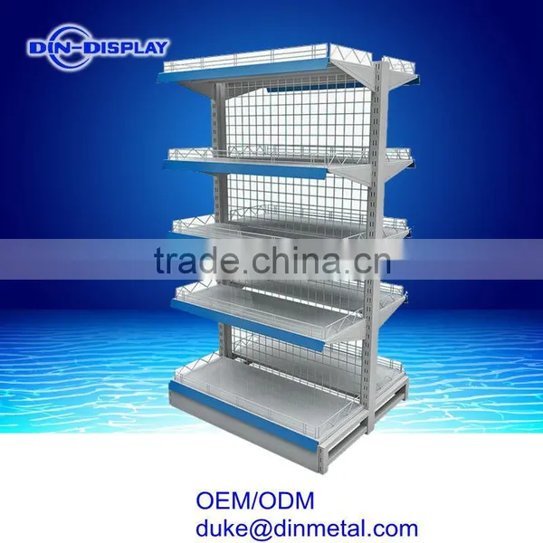 2016 Hot Elegant Mobile Supermarket Display Rack With Hooks Supermarket Display Shelves photo-2