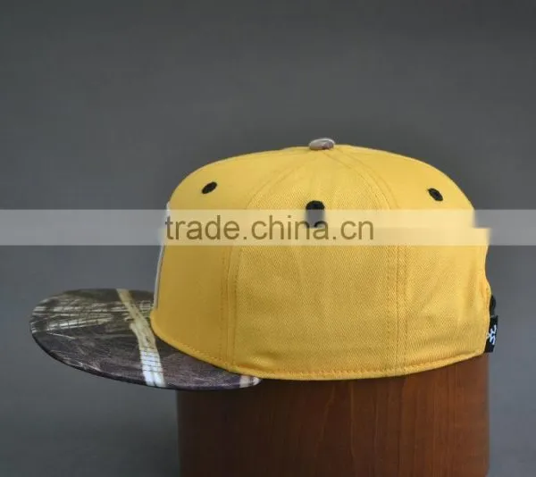 Hot Style Yellow Flat Brim Cap and Flat Cap Wholesale photo-4