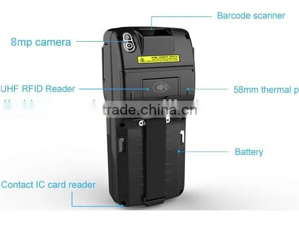 4G LTE All in One Android Portable Wireless POS Terminal With 4 Inch Screen 1D/2D Barcode and Fingerprint Sensor photo-6