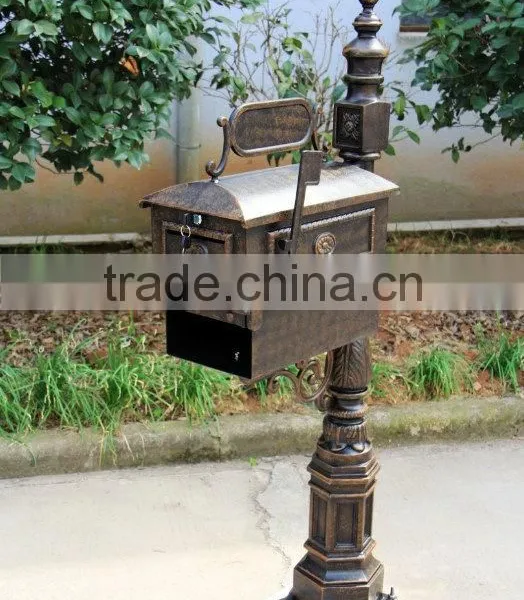 Contemporary Decorative Cast Aluminum Better Box Mailbox with Paper Box Antique Bronze Finish