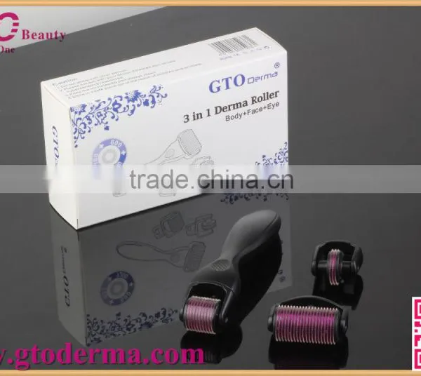 2016 Newest 3 In1 180+600+1200 Needle Derma Roller for Hair Loss Treatment photo-5