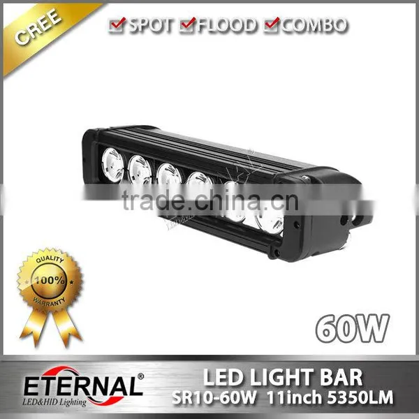 60W 11" Single Row High Power Truck Trailer Heavy Duty Machinery Equipments Outdoor Powersports Led Light Bar photo-2