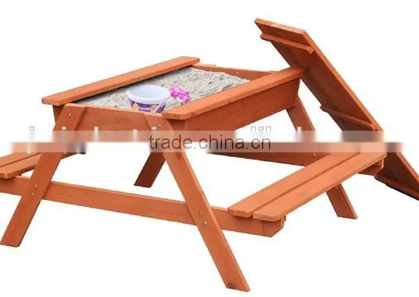 Outdoor Wood Kids Sandpit Picnic Table photo-2