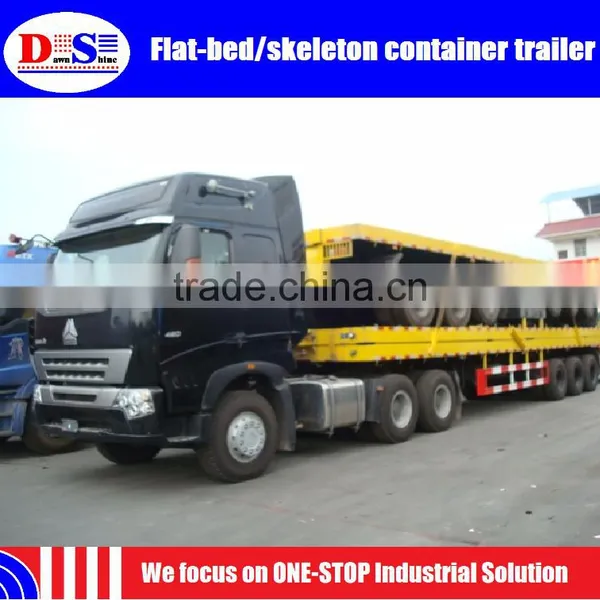 2 20ft/40ft Flat-bed or Skeleton Tri-axle Container Semi Trailer photo-5