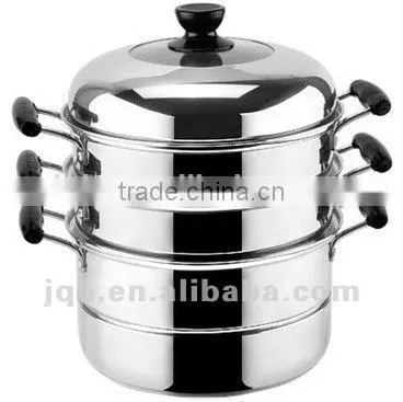Stainnless Steel 18/8 Steamer Pot With Mirror Polish & Two-double Layer photo-2