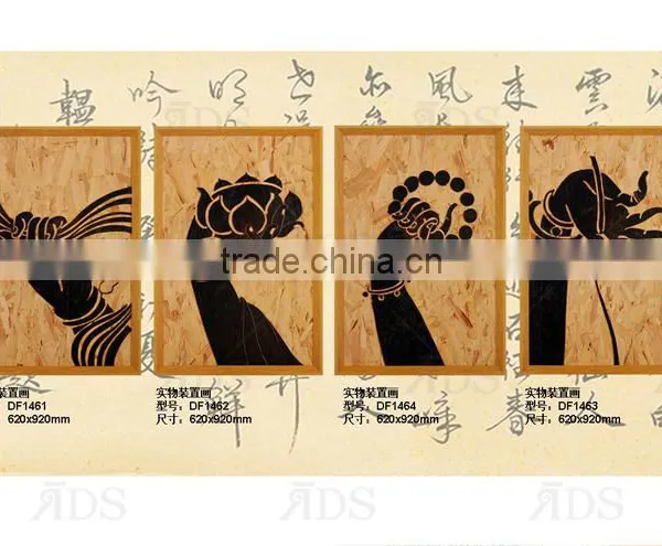 Framed Handmade Veneer Buddha Decorative Wall Art photo-5