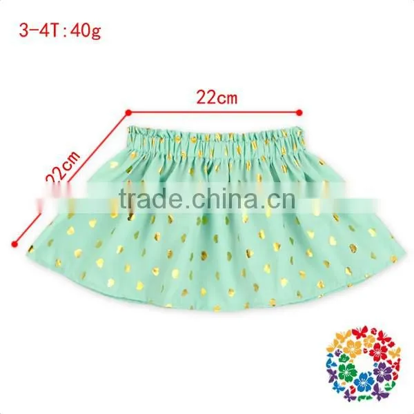Baby Girls Aqua Skirt Heart Shape Polka Dots Cotton Dress Fashionable Skirts photo-2