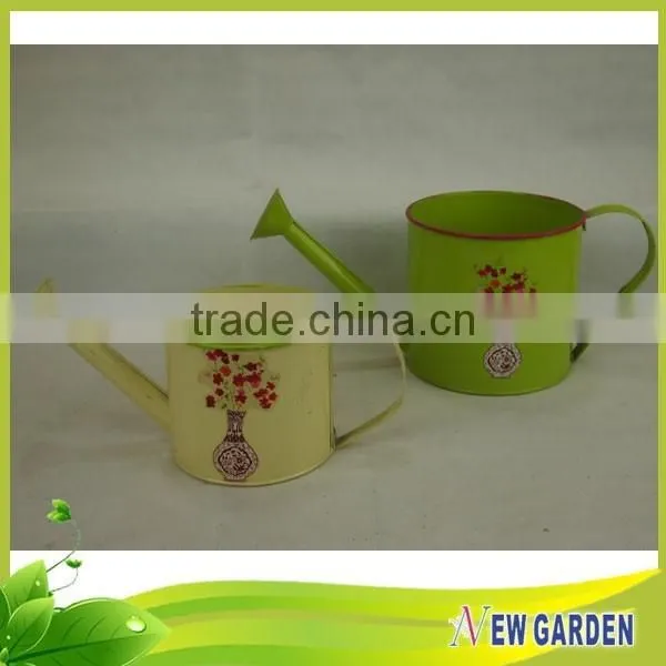 High Grade Colorful Watering Can Decorative Metal Plant Pots Indoor photo-2