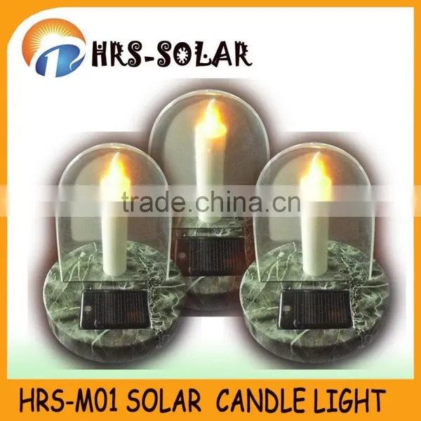 Outdoor Warm LED Candle Shape Solar Cemetery Lamp photo-3