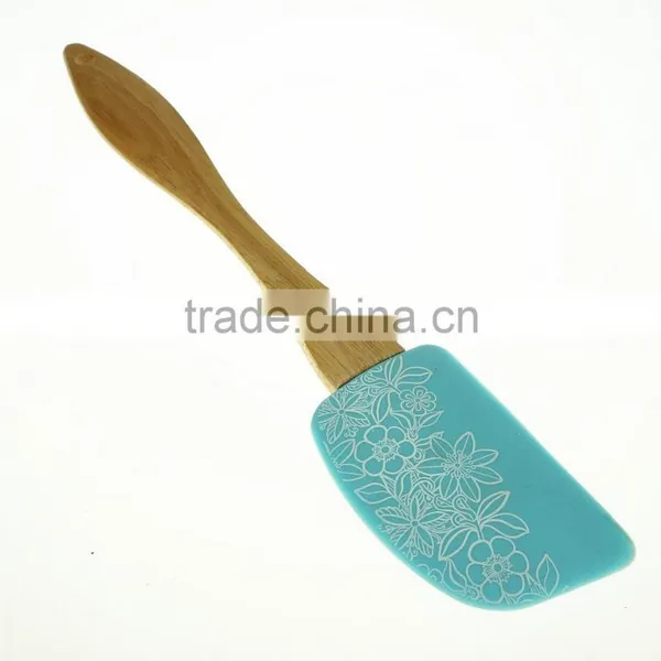 12083 Silicone Spatular Scraper Silicone Cream Spatular With Wooden Handle photo-2