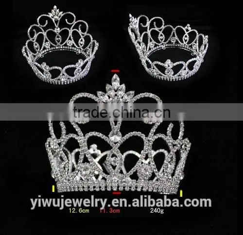 2015 New Design Round Rhinestone Cheap Full Pageant Crown H172-169 photo-2