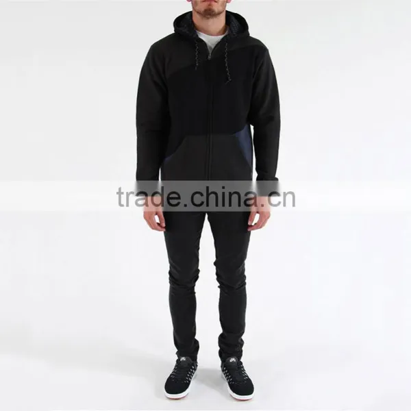 China Factory Black Hoodies 100% Cotton Pullover Hoodie for Man photo-3