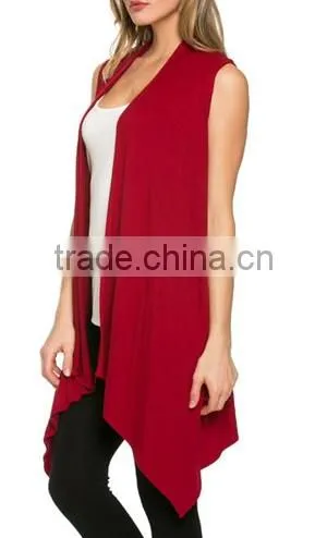 Cheap China Wholesale Clothing Women's Draped Open Front Jersey Knit Vest photo-5