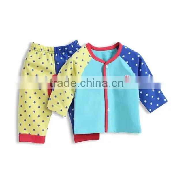 Spring Autumn Polka Dots Red Sky Blue Kids Pajamas Girl Nightwear photo-3
