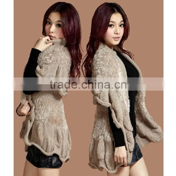 2016 Latest Design Spring Smiles Batwing Sleeve Free Size Korean Style Half Sleeve Loose Knit Cardigan Latest photo-3