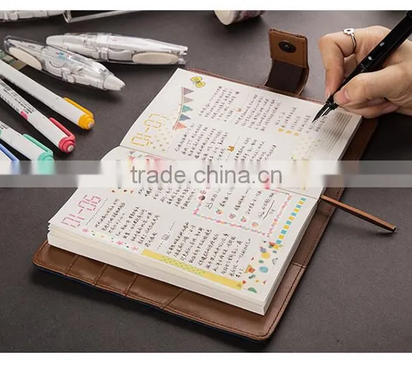 2017 A6 Size Cavans Cover Diary Customizable Traveling Planner With Clasp photo-6