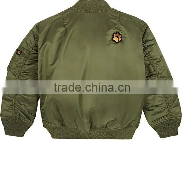 2017 Fashion Style Custom Logo Baby Kids Boys Winter Quilted Bomber Jacket Wholesale in China photo-2