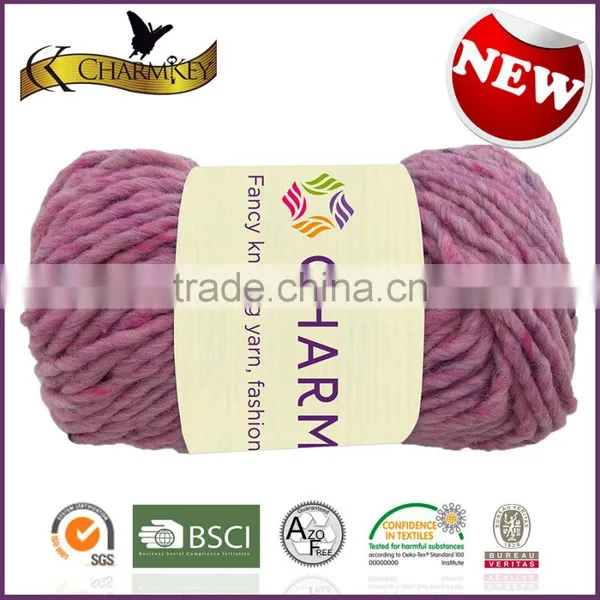 Charmkey Multicolor Dot Blended Yarn Acrylic Knitting Yarn Melange Roving Yarn for Sweaters photo-4