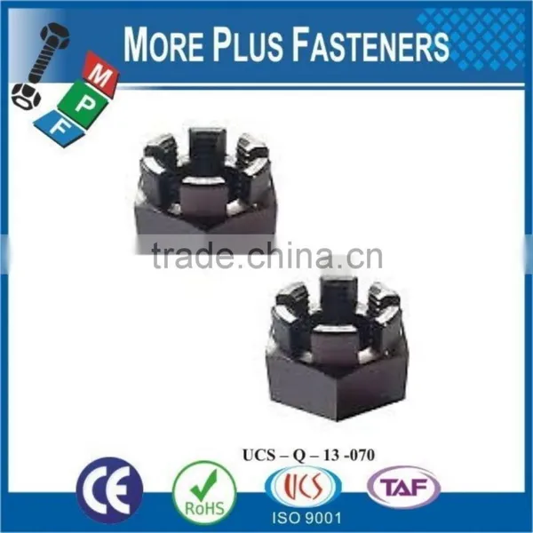 Made in Taiwan Brass Plated Stainless Steel Black Phosphate Half Castle Nut photo-6