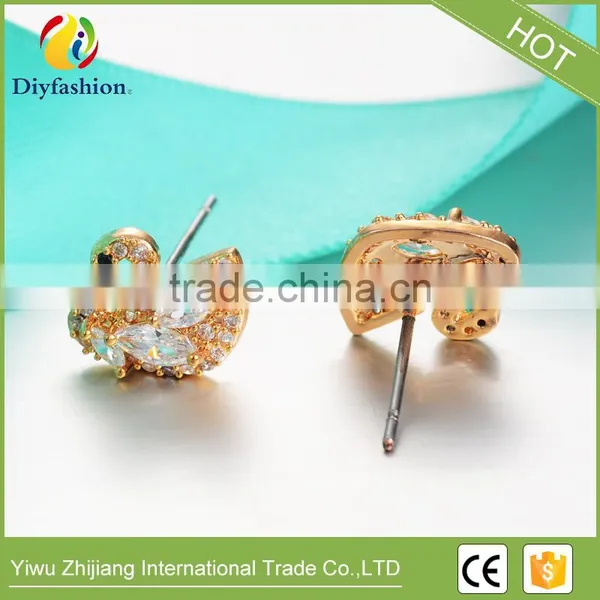 New Fashion 925 Silver Needle Cartoon Animal Swan Small Cubic Zricon Stud Earrings photo-4