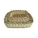 Weaving Plastic Rattan Bread Basket , Smellless Bakery Display Tray
