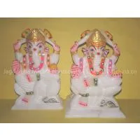White Marble Hindu God Ganesh Statue Prosperity Success Spirituality Vastu