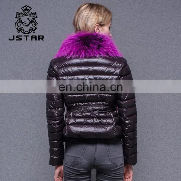 Big Lapel Womens And Jackets Short Model Classic Coat Fur Trimmed Down Coats photo-3