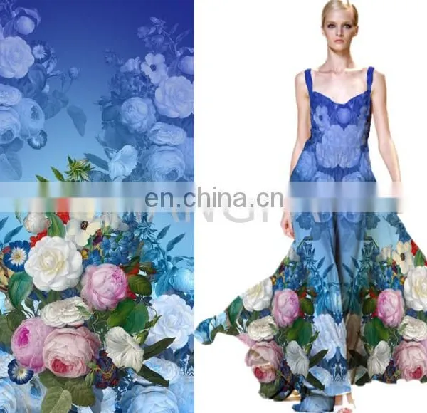Digital Print Silk CDC Fabric For Long Dress