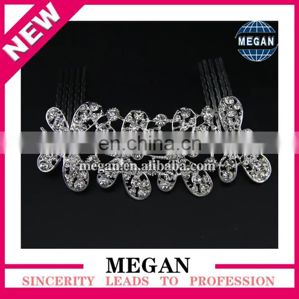 Bling Dragonfly Rhinestone Crystal Crown Tiara Comb Princess Crowns photo-4
